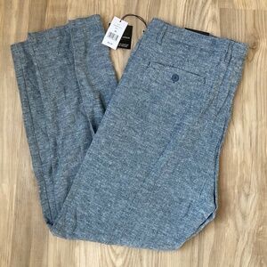 Men’s Navy Saks 5th Ave Linen Dress Pants